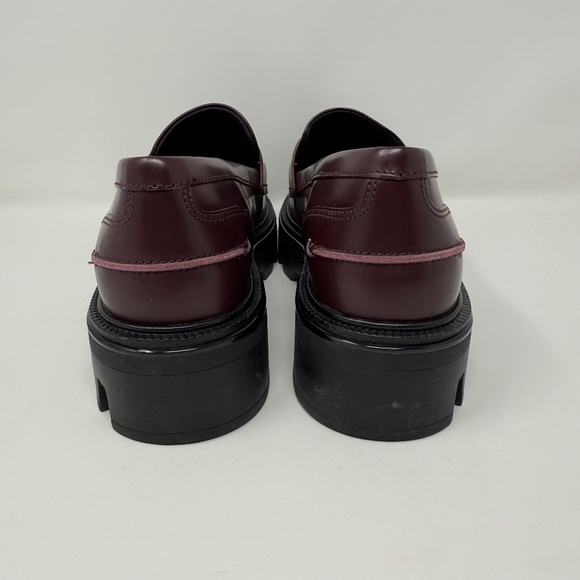 New Rag & Bone Quinn Lug Sole Loafer Burgundy Sz 39.5 - Picture 5 of 14